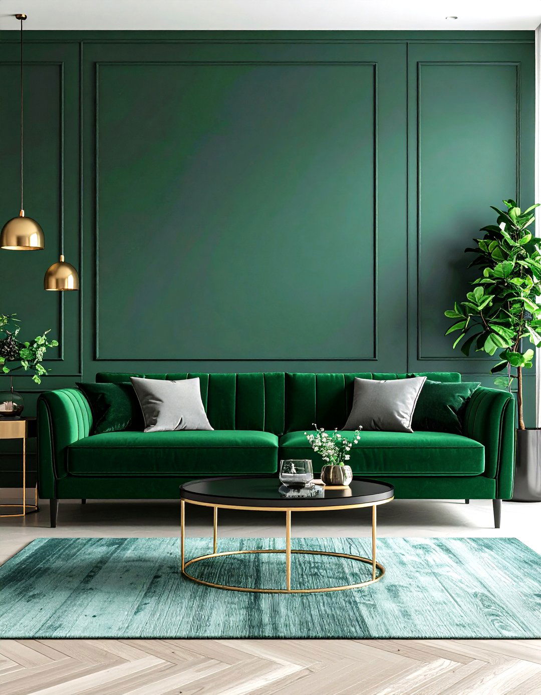 Jewel Tone Velvet Seats Energize Living Rooms - 20 Dark Living Room Ideas