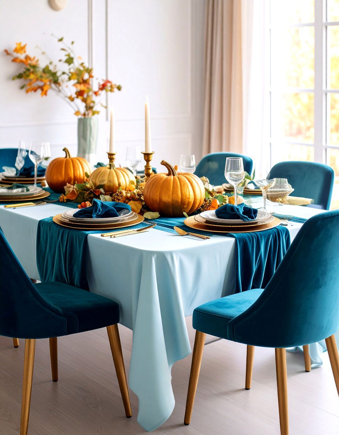 Jewel Tone Velvet Thanksgiving Table Decor - 20 thanksgiving table decor ideas