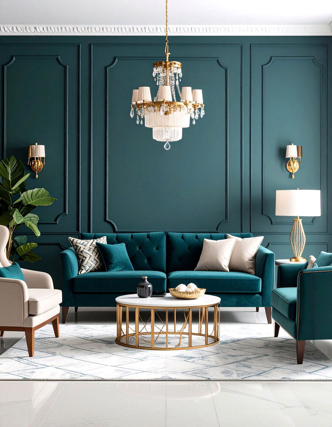 Jewel Tone Wallpaper Feature Wall Elegance - 20 Ways to Decorate With Jewel Tones