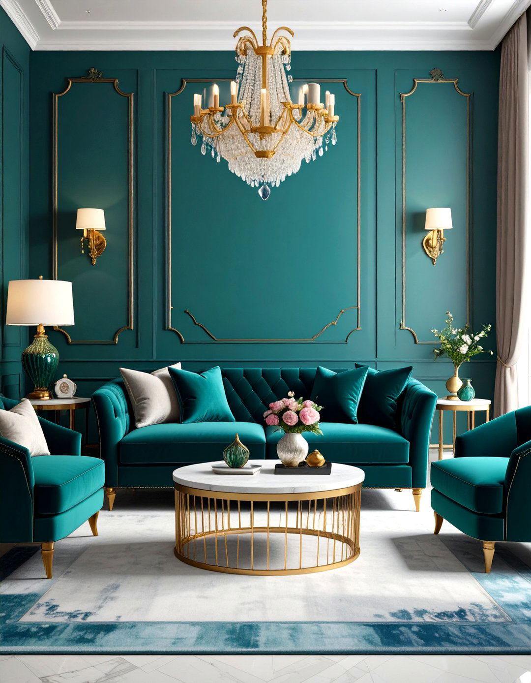Jewel Toned Abstract Living Room Wallpaper - 20 Living Room Wallpaper Ideas