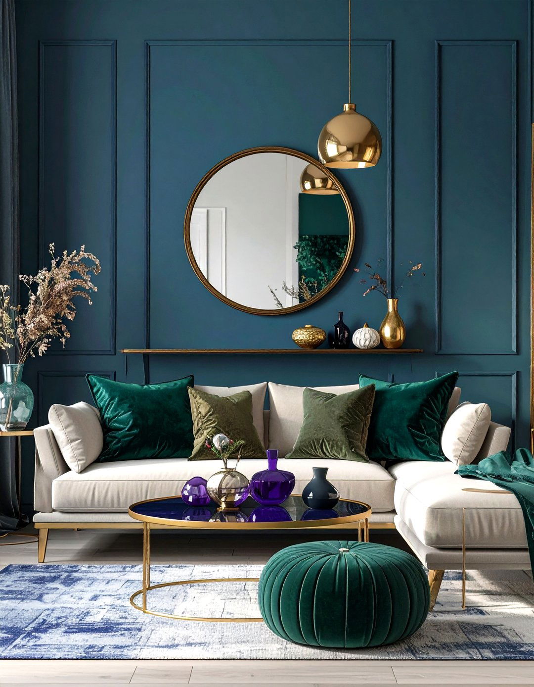 Jewel Toned Accent Walls for Bold Boho Contrasts - 20 Bohemian Interior Design Ideas