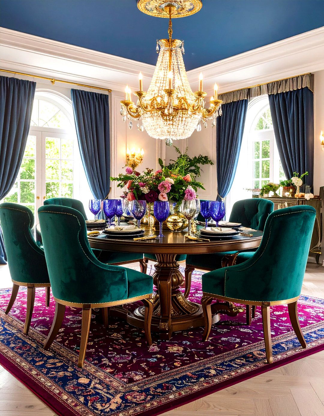Jewel Toned Dining Room - 20 Eclectic Dining Room Ideas