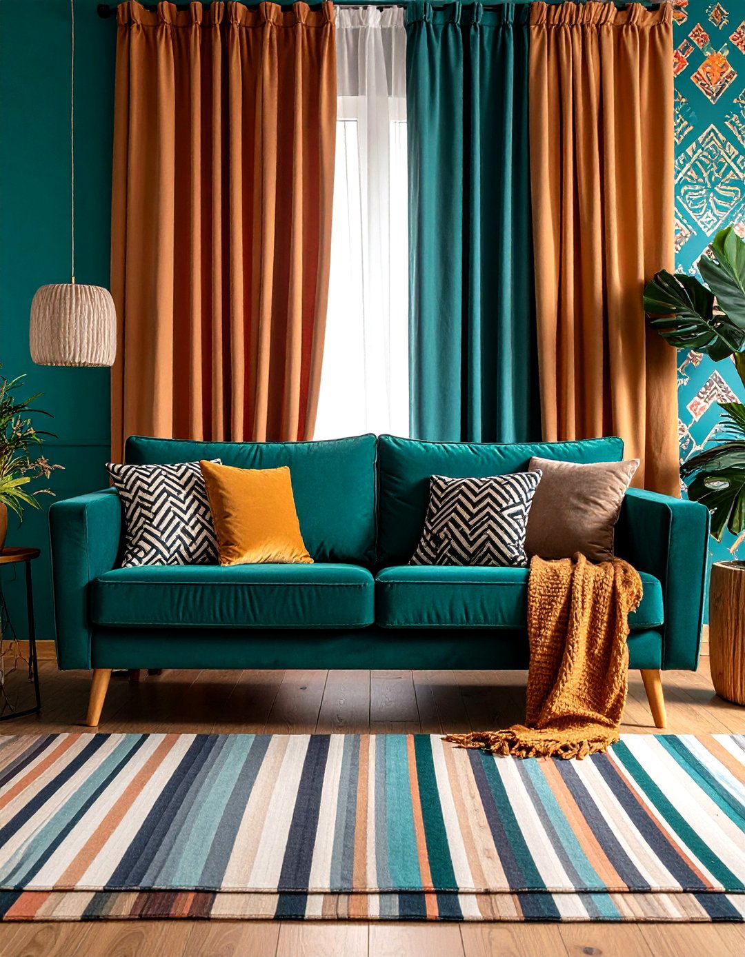 Jewel Toned Eclectic Mix - 20 Teal Couch Living Room Ideas