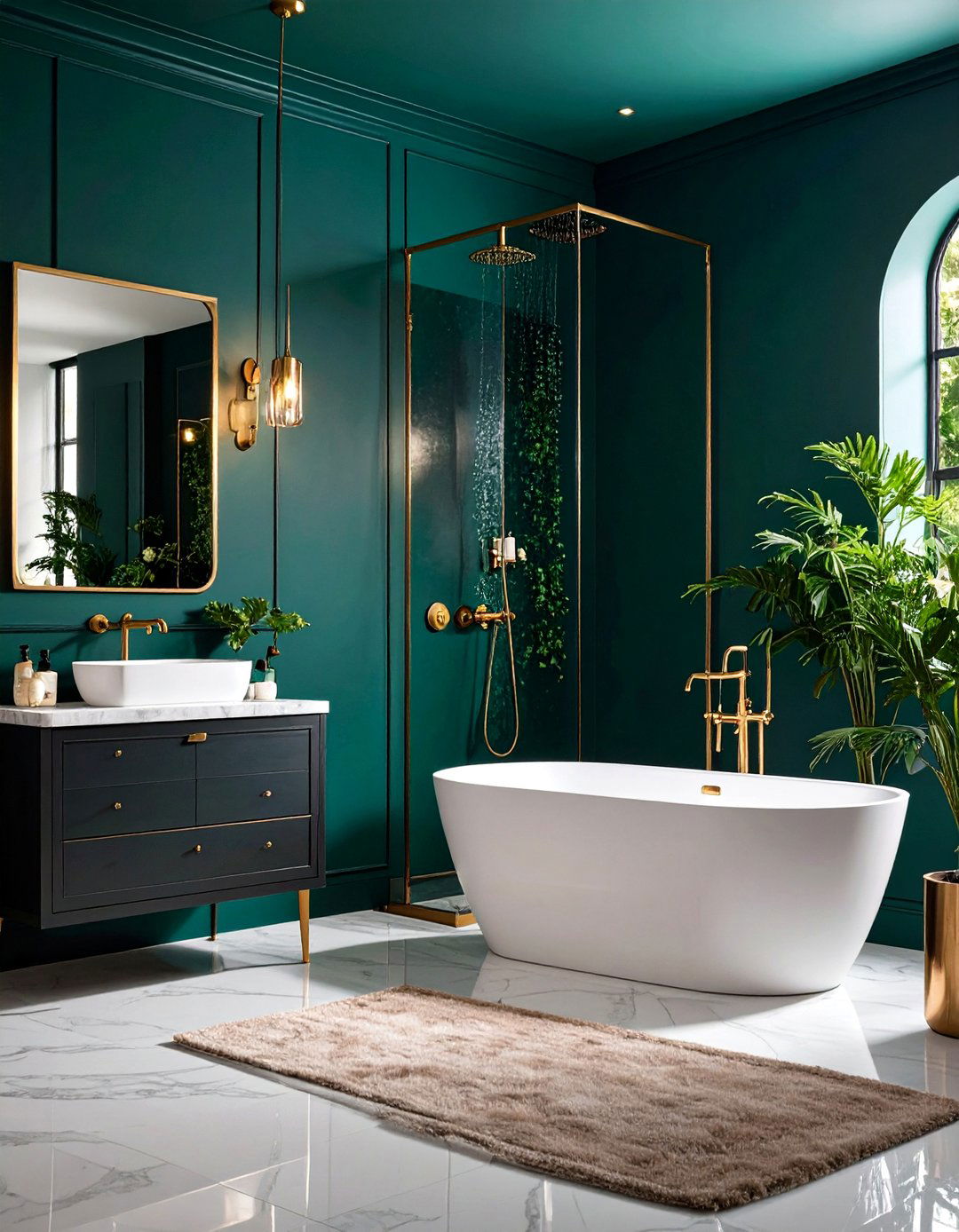 Jewel Toned Walls - 20 Tub-shower Combo Ideas