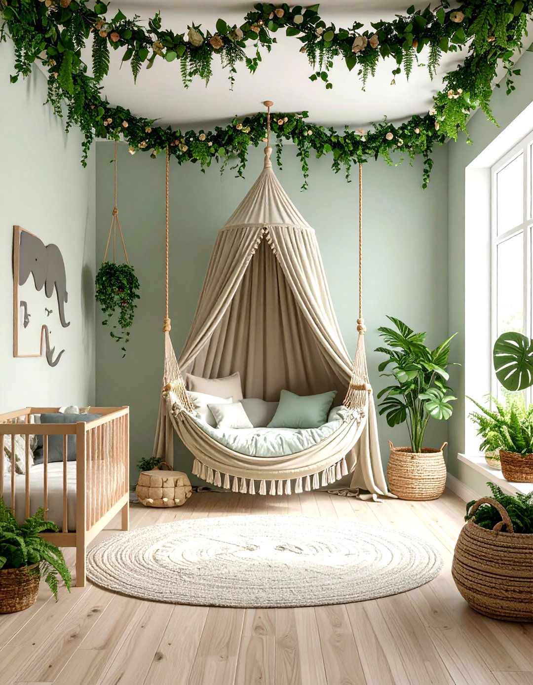 Jungle Canopy Elephant Retreat - 20 Elephant Nursery Ideas