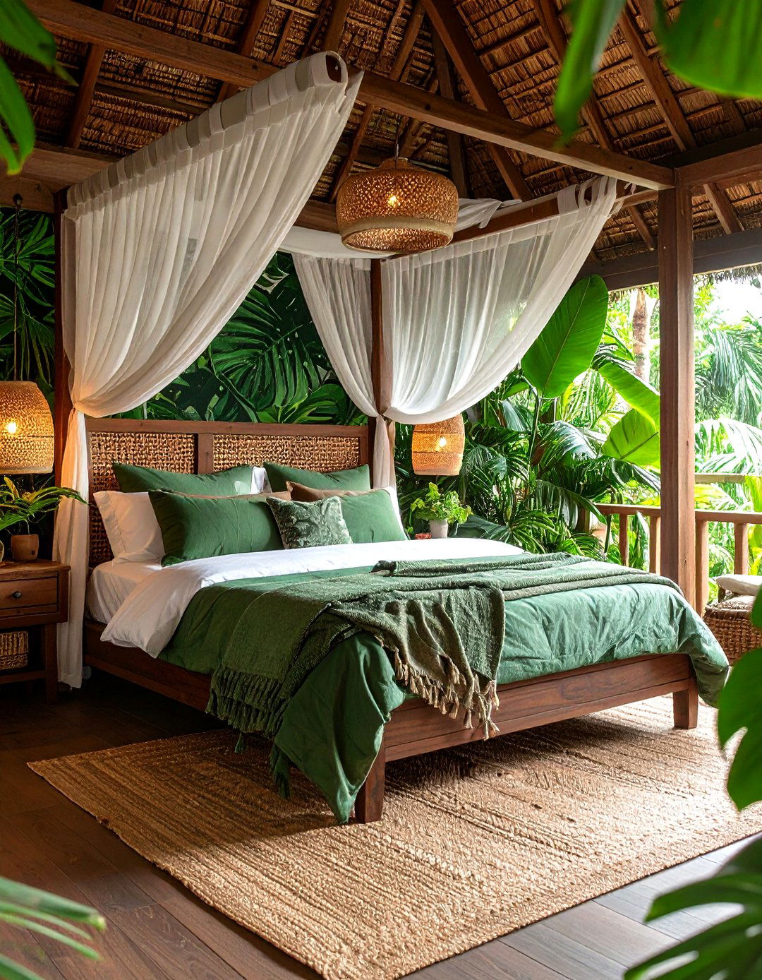 Jungle Canopy Haven Tropical Bedroom - 20 Tropical Bedroom Ideas