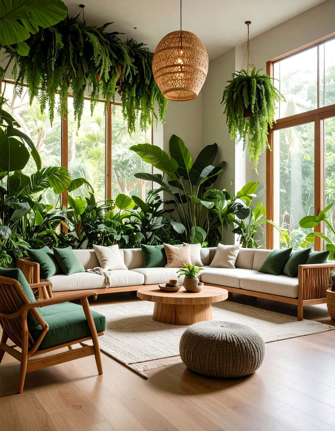 Jungle Canopy Tropical Living Room - 20 Tropical Living Room Ideas