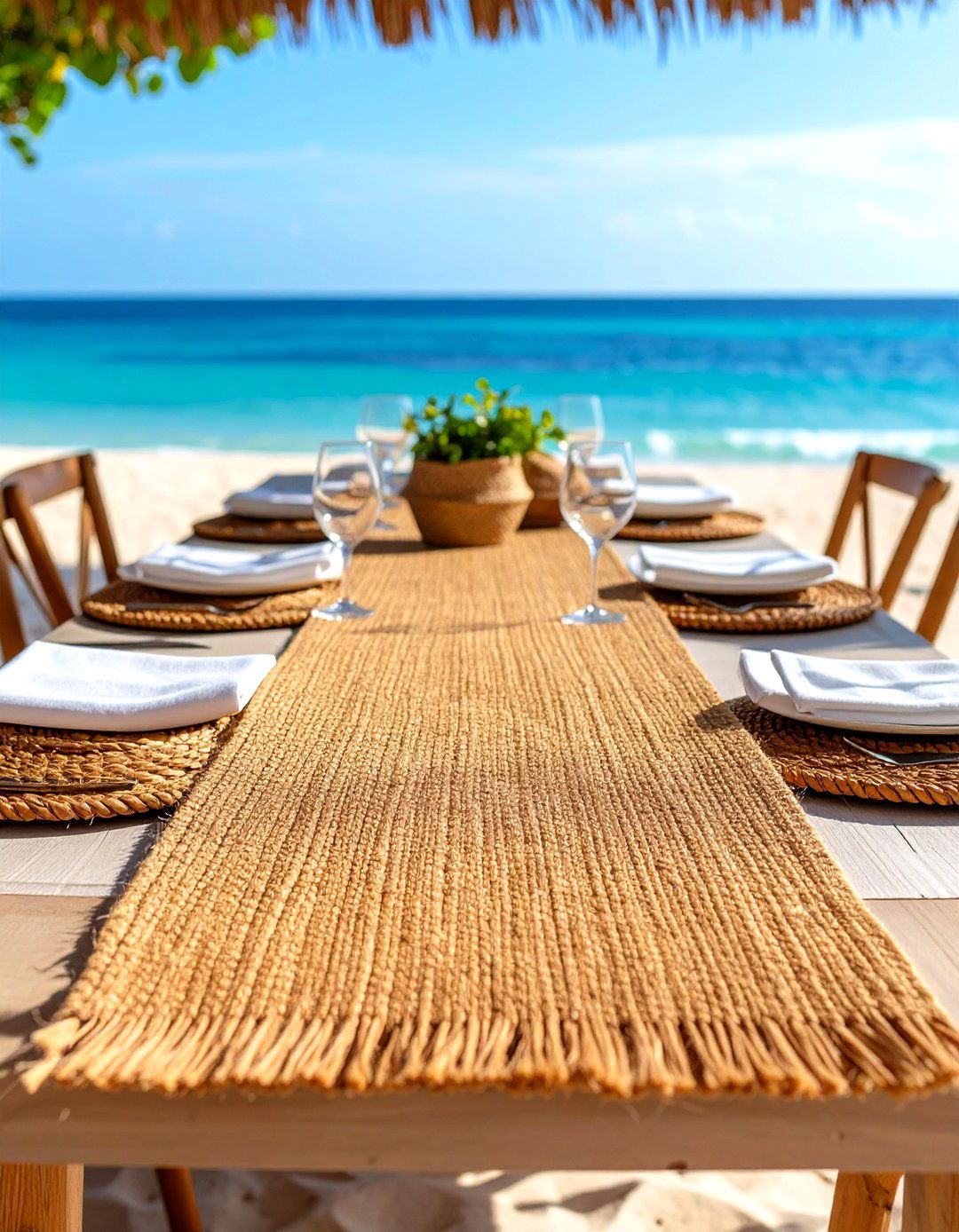 Jute Natural Fiber Runner - 20 Table Runner Ideas