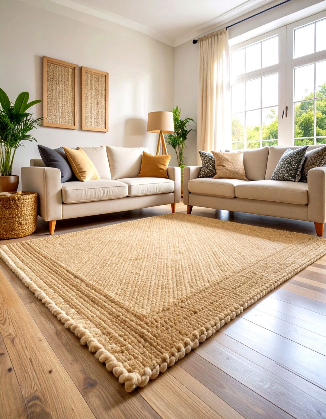 Jute Rugs Add Organic Texture Underfoot - 20 Earthy Living Room Decor Ideas