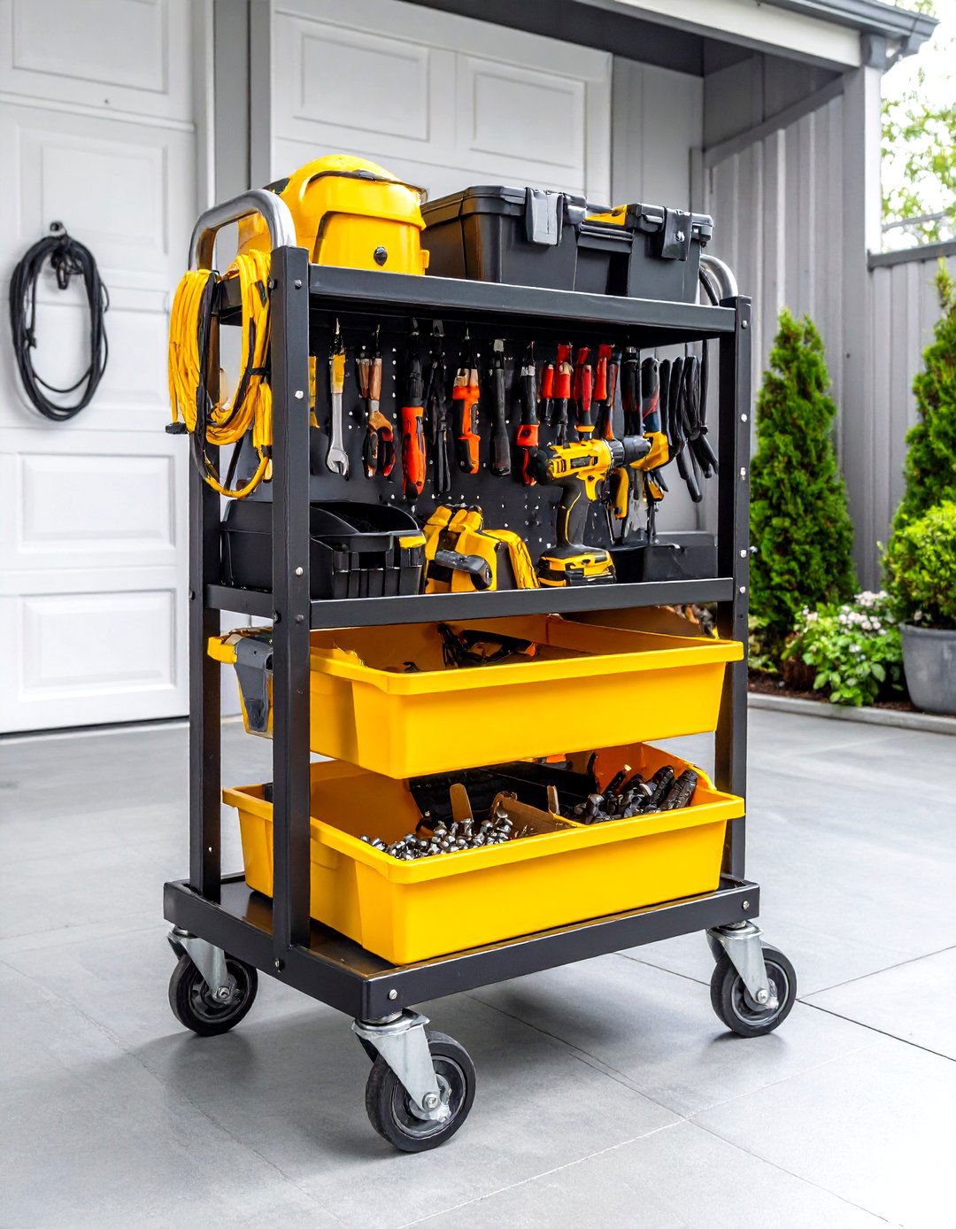 Keep Tools Mobile on a Rolling Cart - 20 Garage Storage Ideas