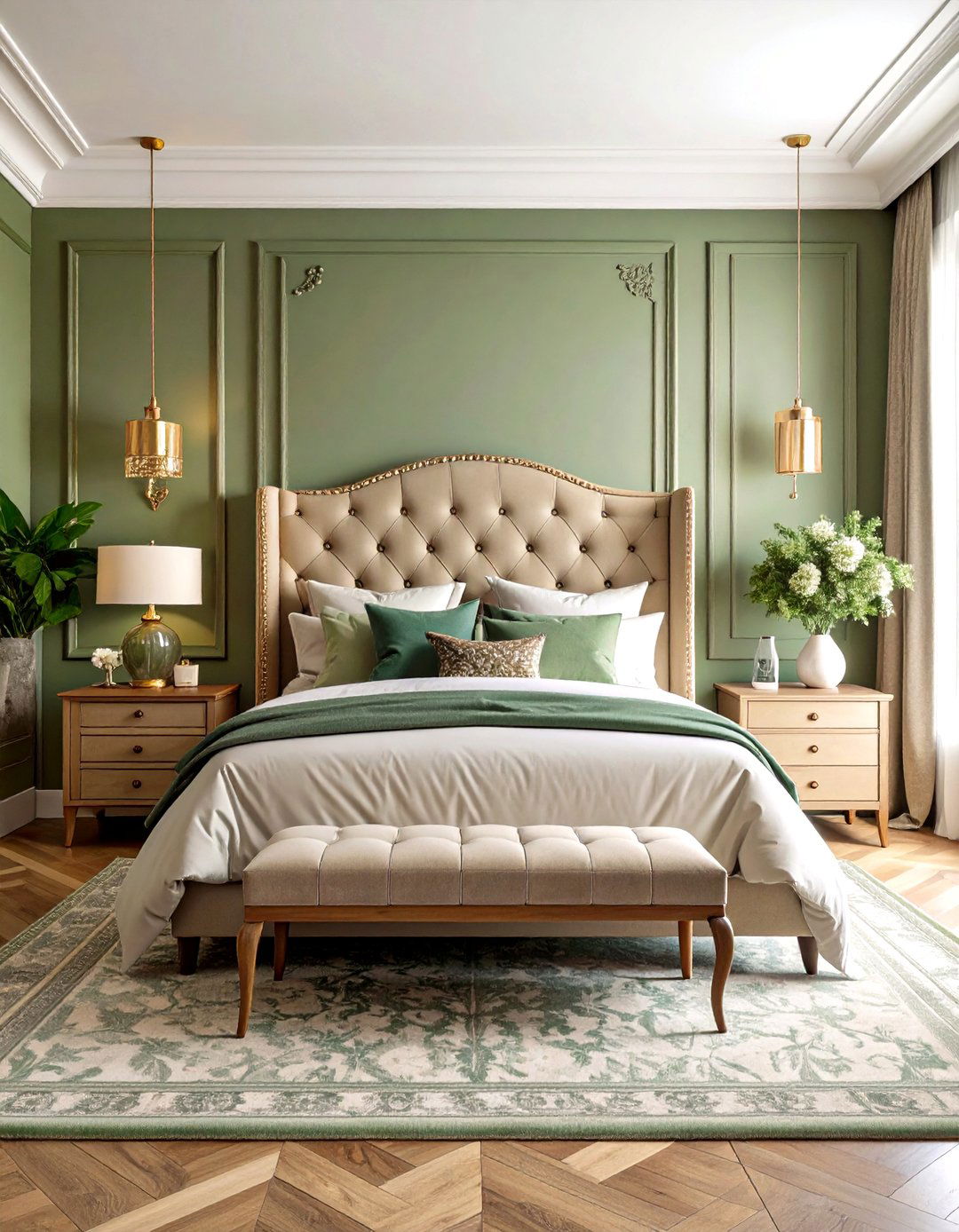 Khaki Bedroom Transitional Elegance - 20 Khaki Bedroom Ideas