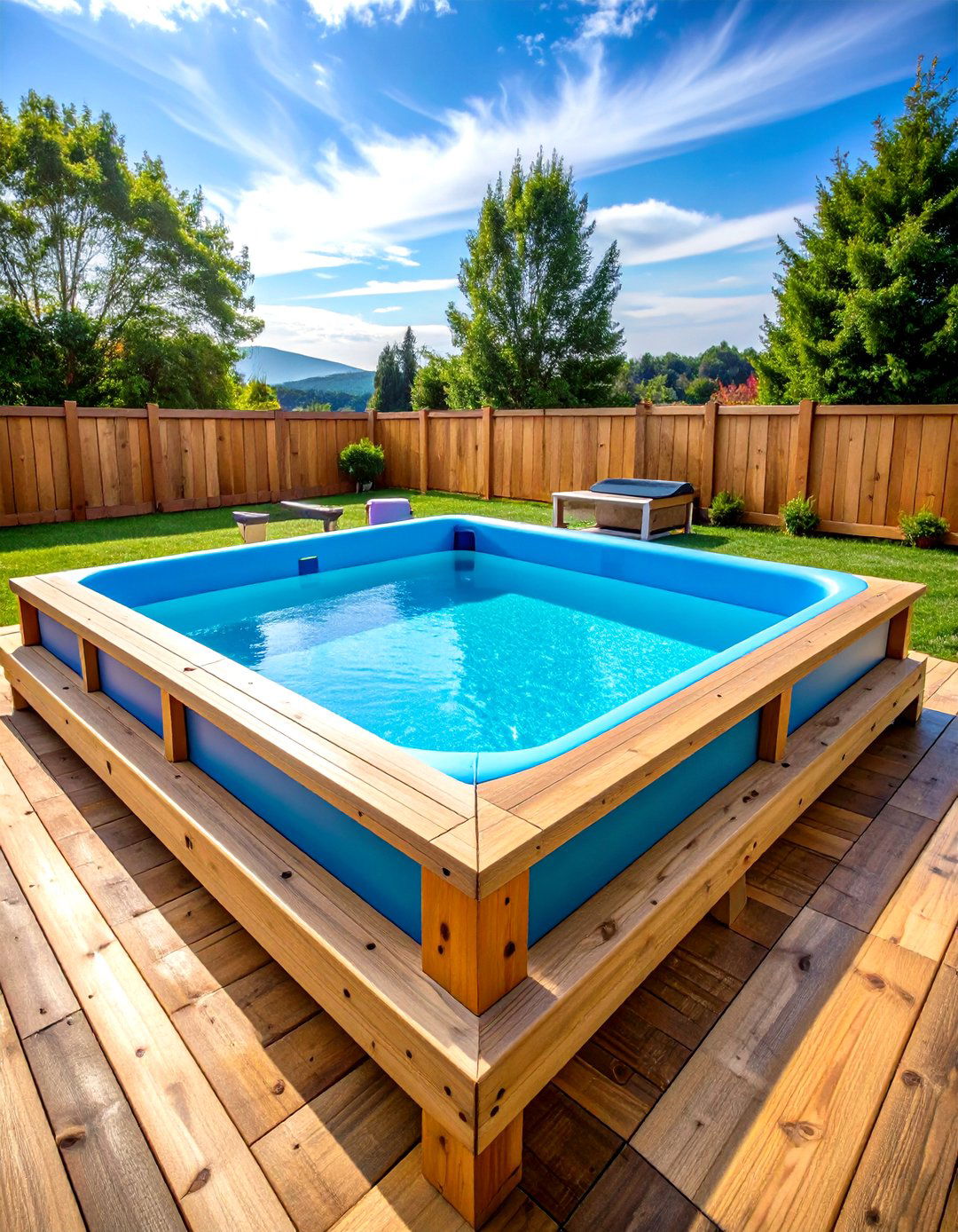 Kiddie Pool Upgrade With Modular Decking - 20 Backyard Pool Ideas on a Budget