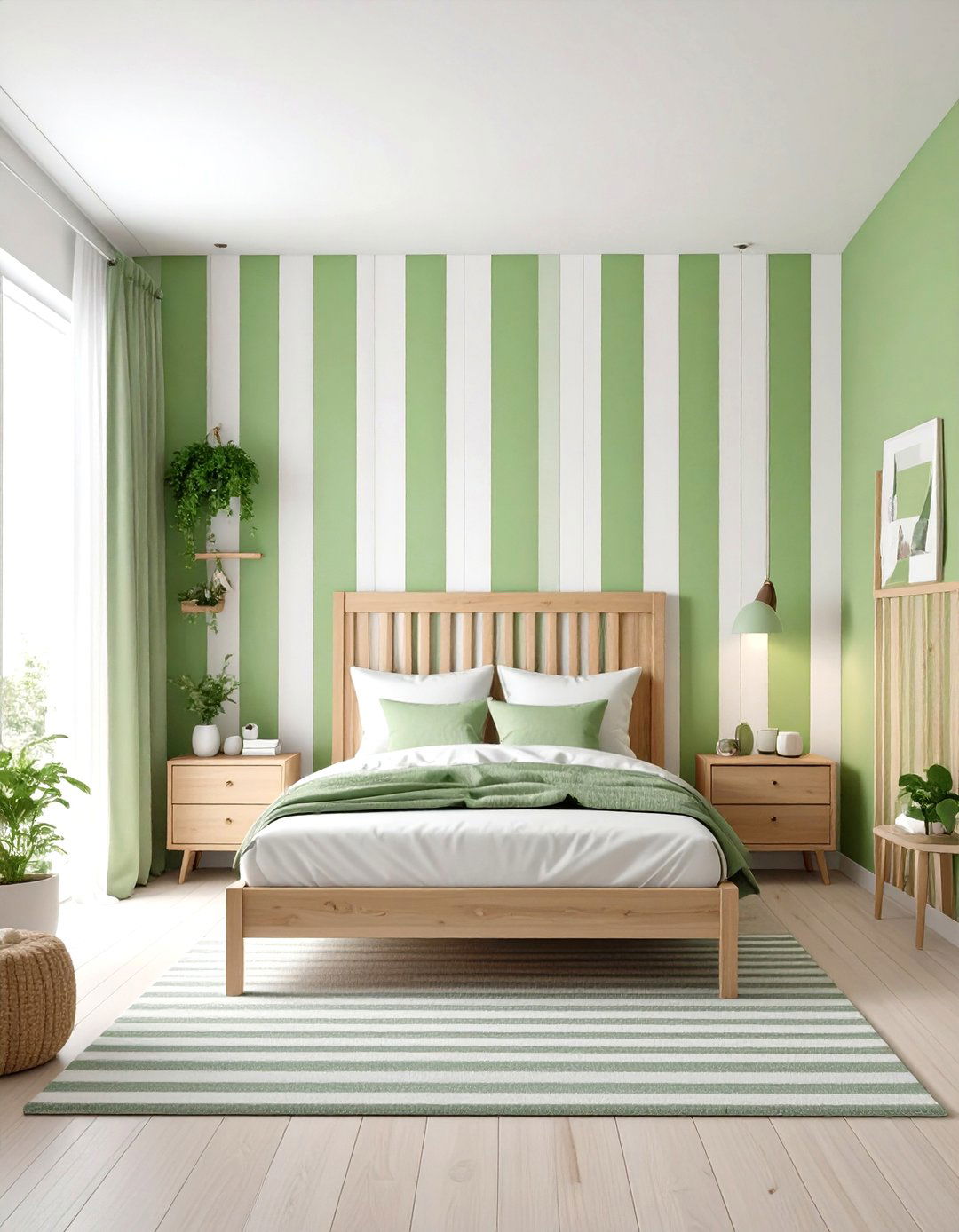 Kids Room Paint Fresh Green and White Stripes - 20 Kids Room Paint Ideas