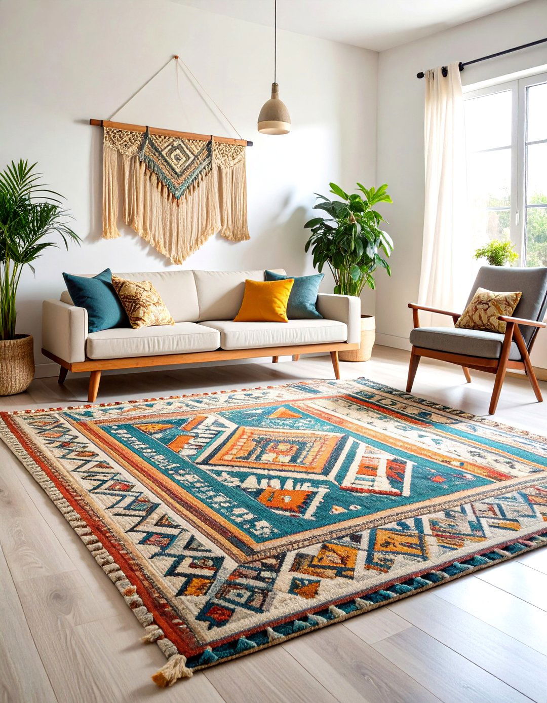Kilim Tribal Living Room Rug Concept - 20 Living Room Rug Ideas