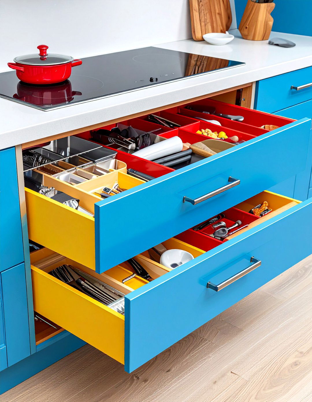 Kitchen Cabinet Organization Through Drawer Within Drawer Systems - 20 Kitchen Cabinet Organization Ideas