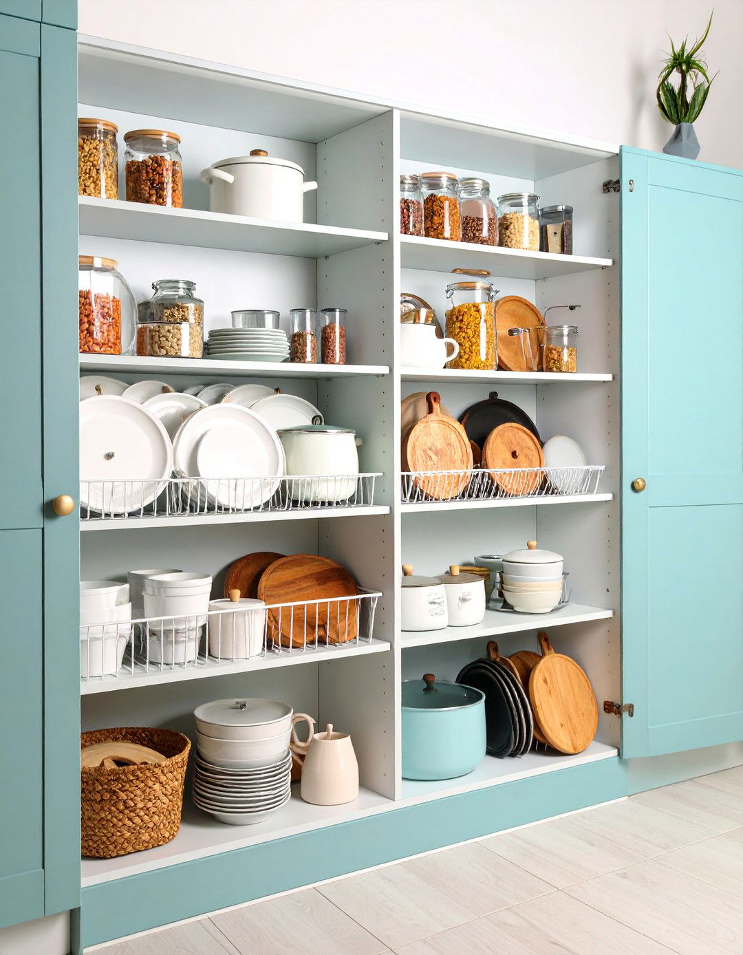 Kitchen Cabinet Organization Using Lid and Cover Systems - 20 Kitchen Cabinet Organization Ideas