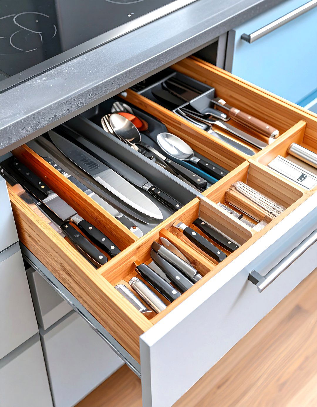 Kitchen Cabinet Organization with Cutlery and Utensil Systems - 20 Kitchen Cabinet Organization Ideas