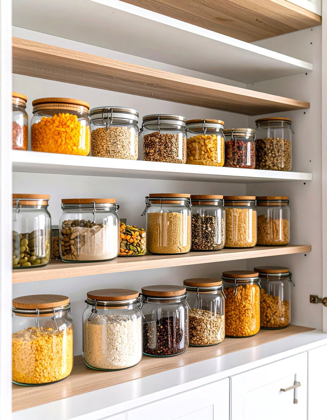 Kitchen Cabinet Organization with Glass Container Storage Systems - 20 Kitchen Cabinet Organization Ideas
