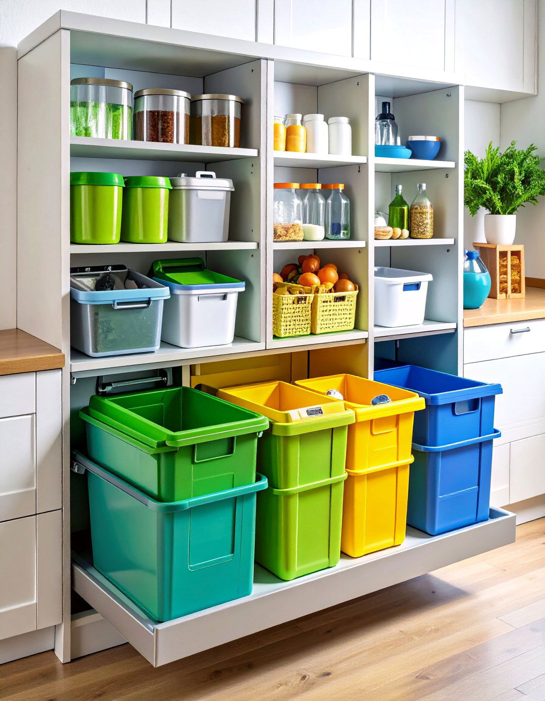 Kitchen Cabinet Organization with Waste Management Integration - 20 Kitchen Cabinet Organization Ideas