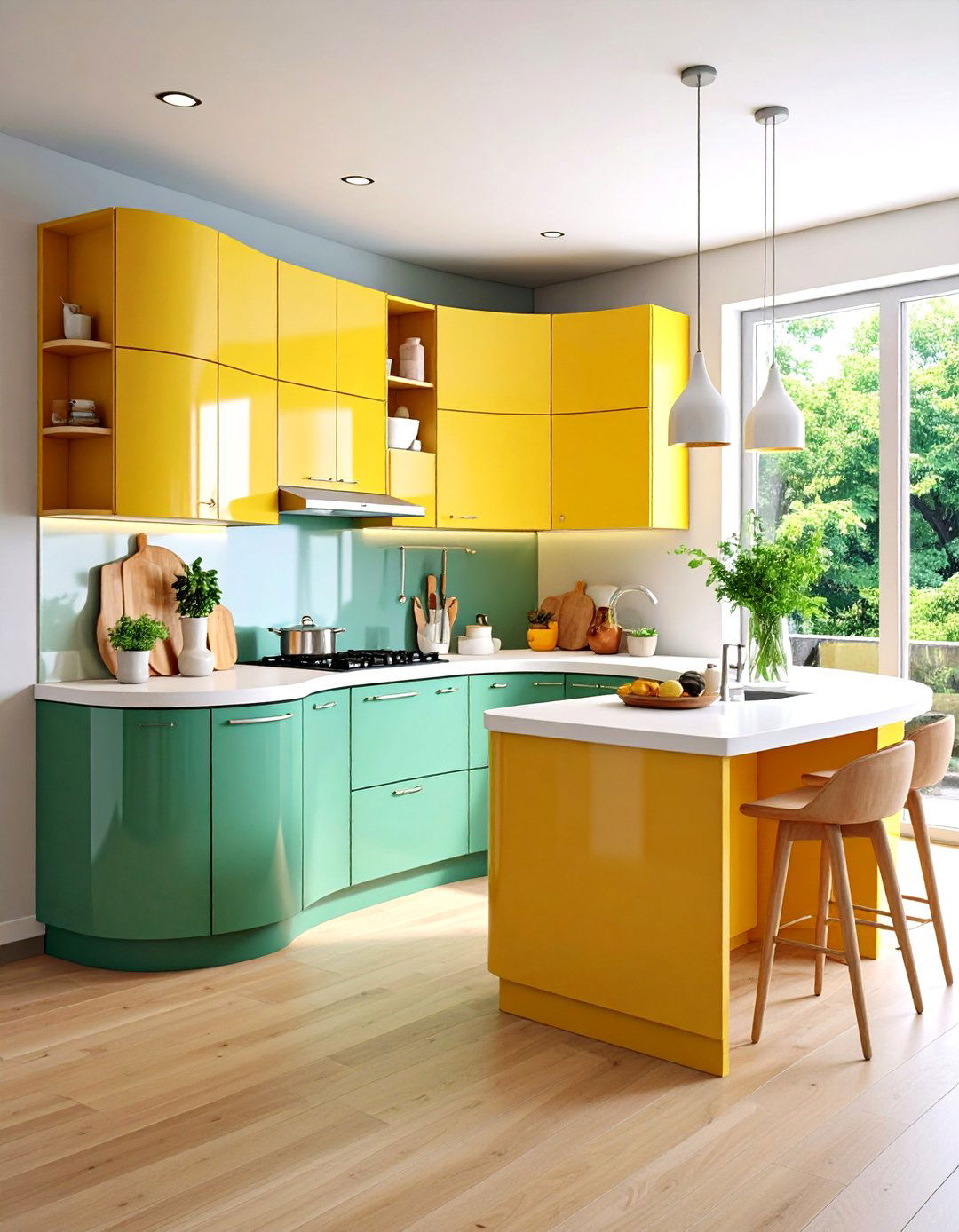 Kitchen Corner Curved Cabinet Design - 20 Kitchen Corner Ideas