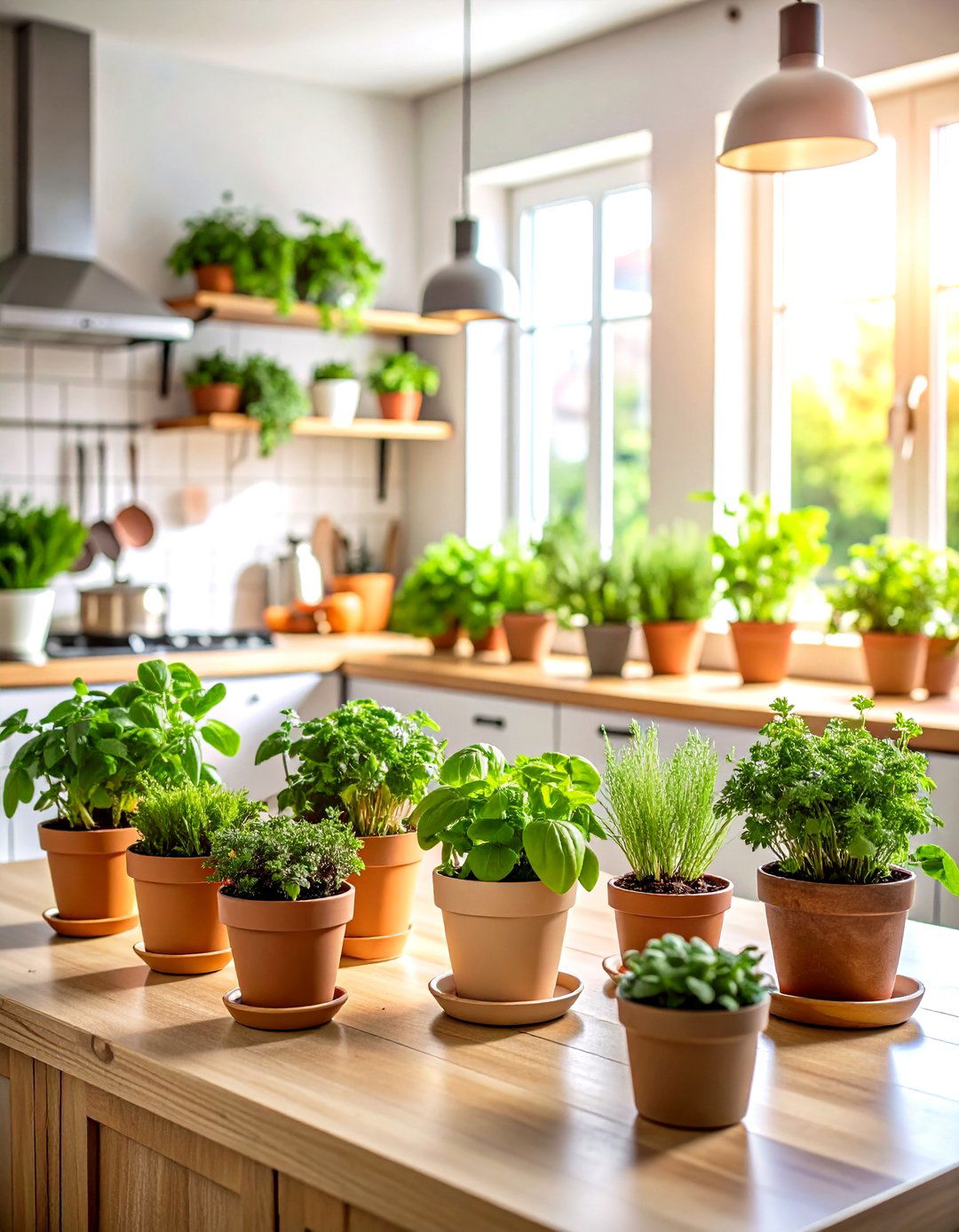 Kitchen Counter Herb Indoor Garden - 20 Indoor Garden Ideas