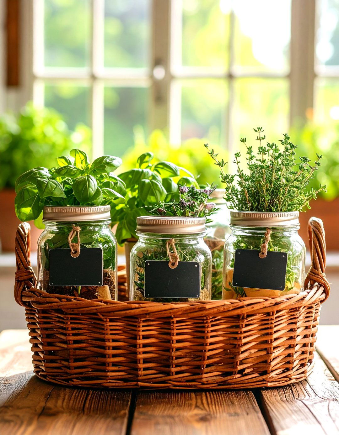 Kitchen Herb Bundle Favor - 20 Mason Jar Centerpiece Ideas