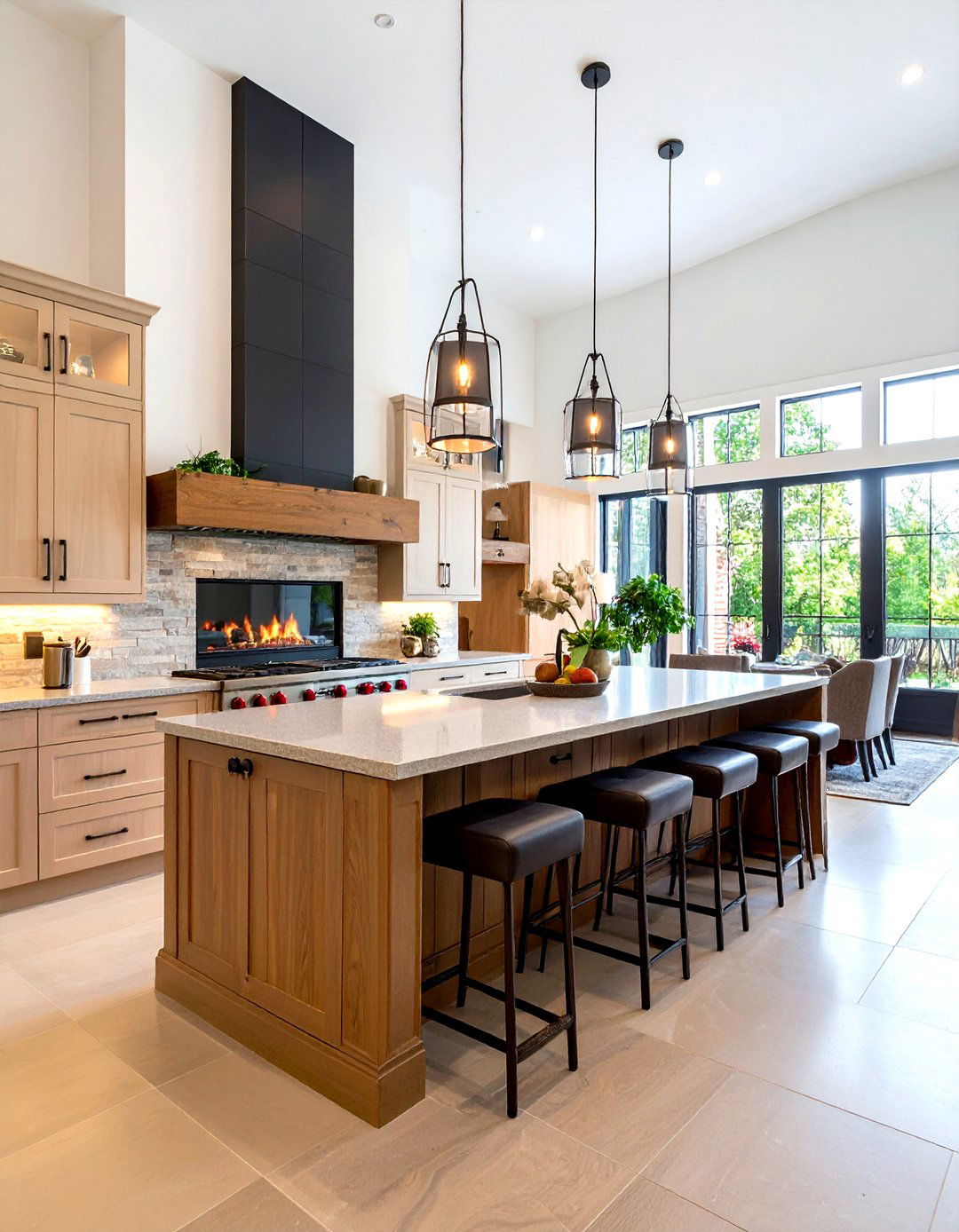 Kitchen Island Pass Through Fireplace - 20 Double-sided Fireplace Ideas