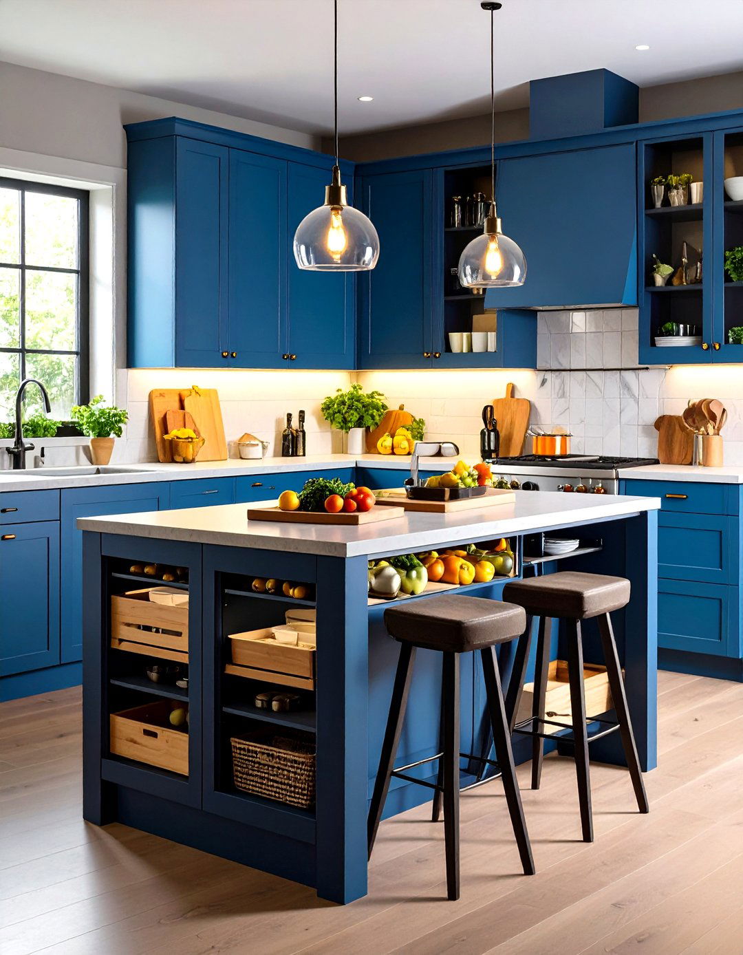 Kitchen Island Storage with Vertical Divider and Tray Organization - 20 Kitchen Island Storage Ideas