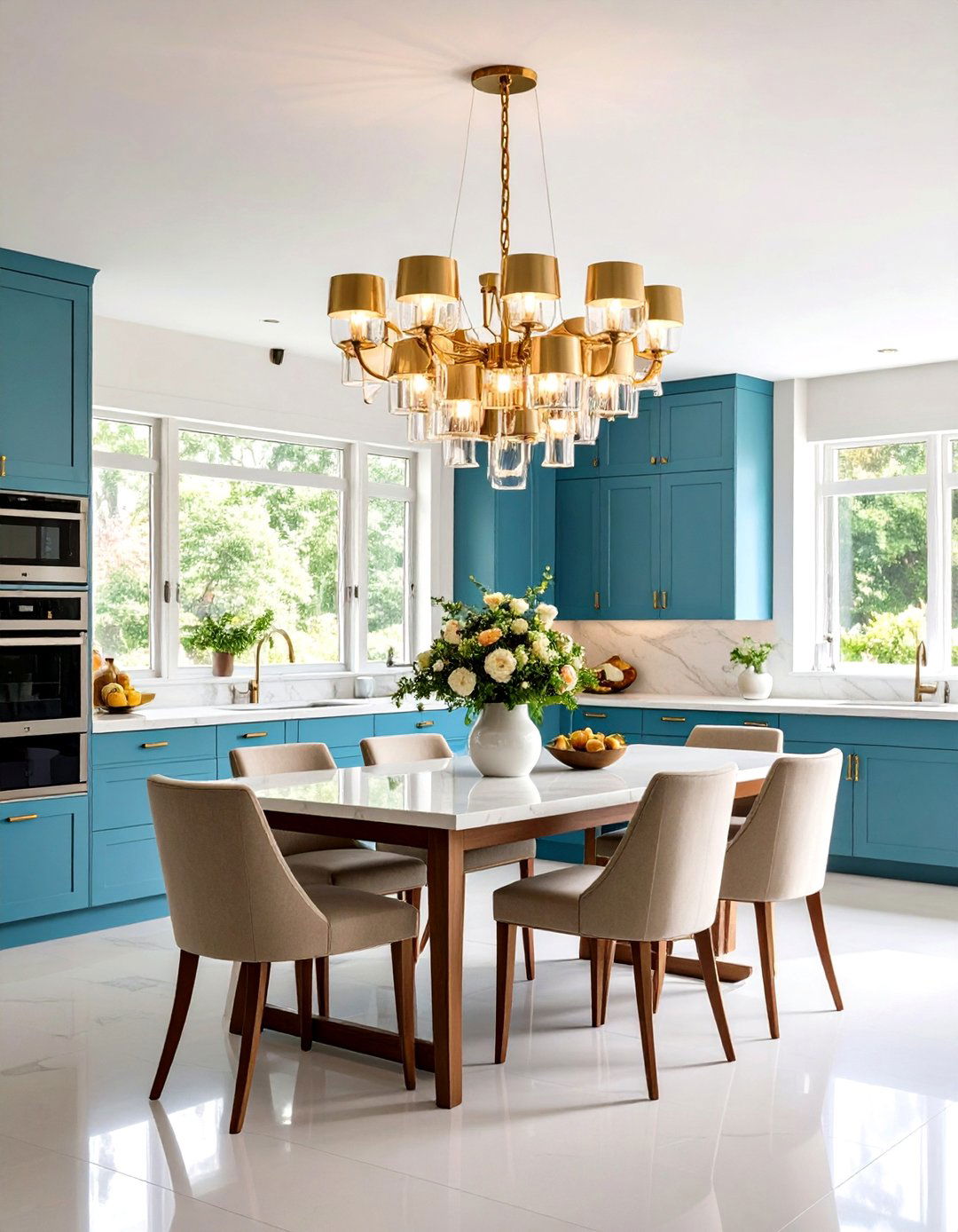Kitchen Lighting Chandelier Dining Area Elegance - 20 Kitchen Lighting Ideas