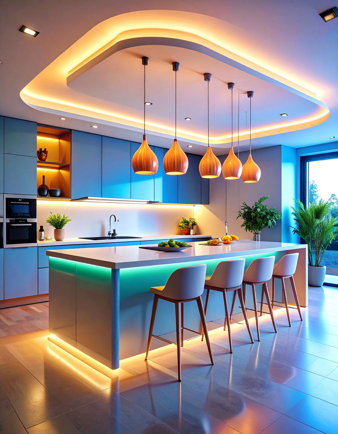 Kitchen Lighting Curved Linear Contemporary Flow - 20 Kitchen Lighting Ideas