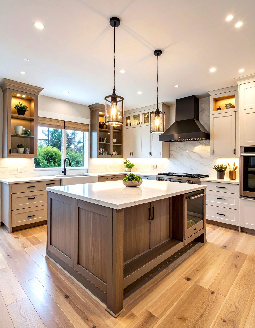 Kitchen Peninsula with Floor to Ceiling Storage and Display Features - 20 Kitchen Peninsula Ideas