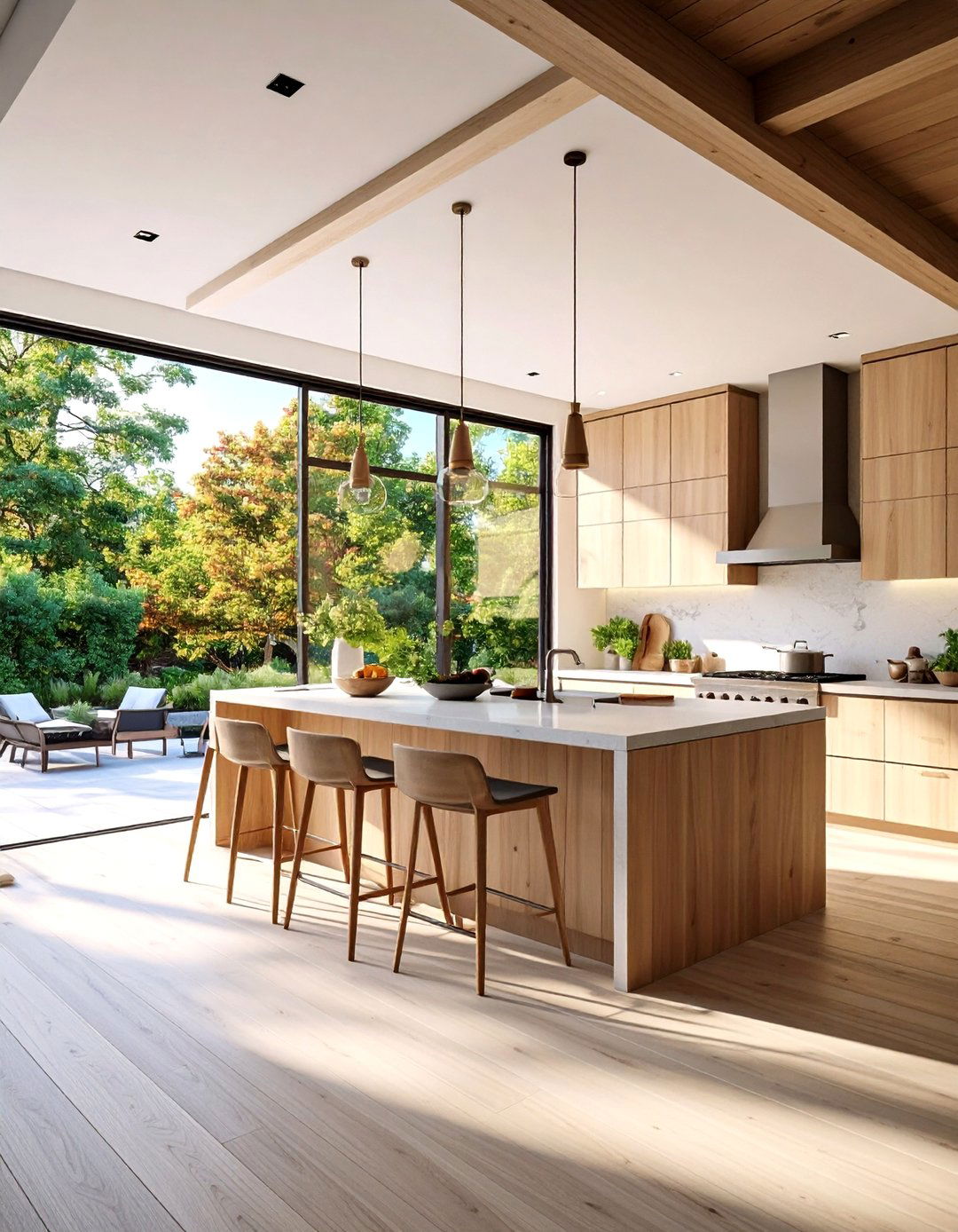 Kitchen Peninsula with Outdoor Kitchen Connection - 20 Kitchen Peninsula Ideas