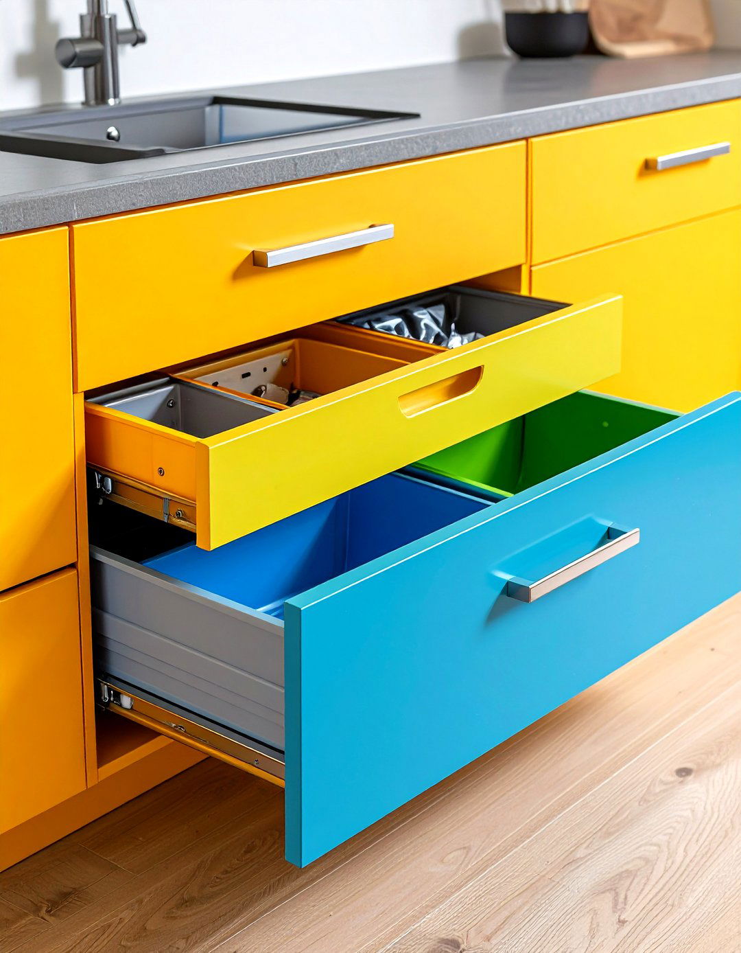 Kitchen Pull Out Drawer Pre Stages Trash Day - 20 Garbage Can Storage Ideas