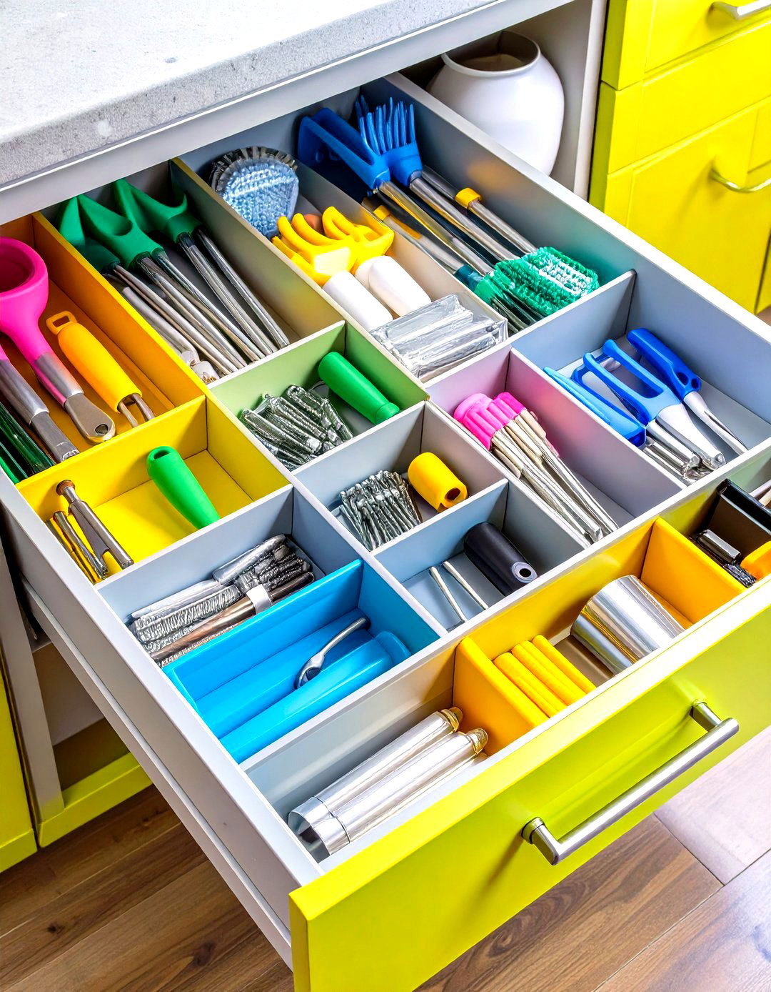 Kitchen Sink Drawer Divider Organization System - 20 Kitchen Sink Organization Ideas