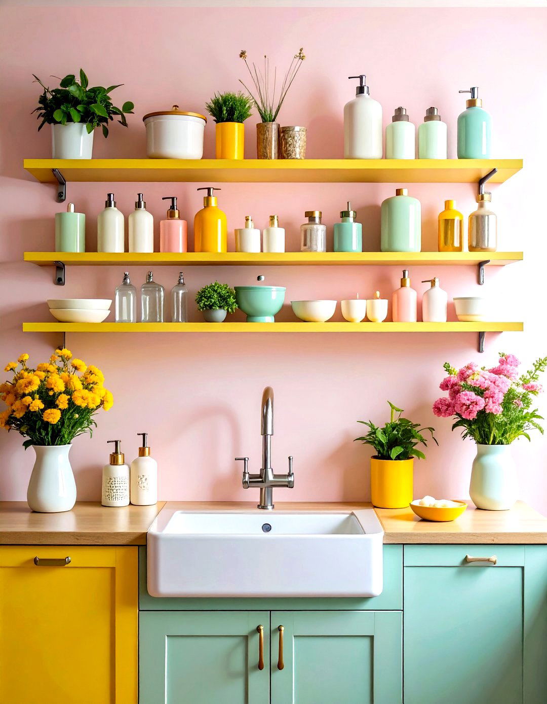 Kitchen Sink Floating Shelf Micro Storage - 20 Kitchen Sink Organization Ideas