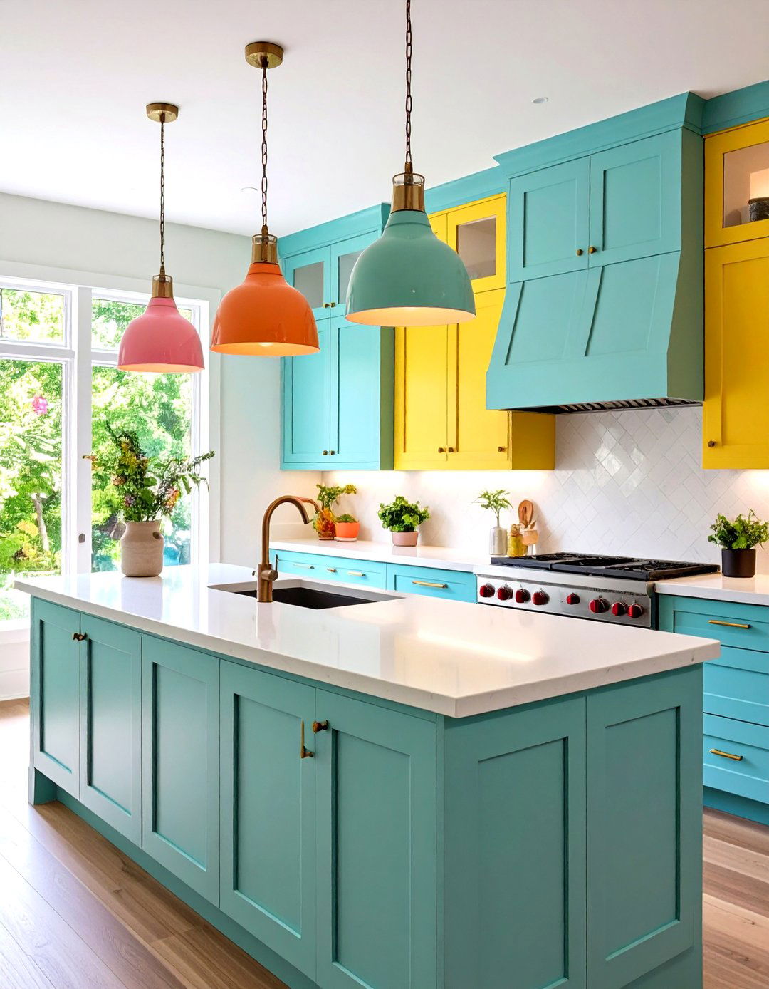Kitchen Sink Lighting with Colorful Statement Pieces - 20 Kitchen Sink Lighting Ideas