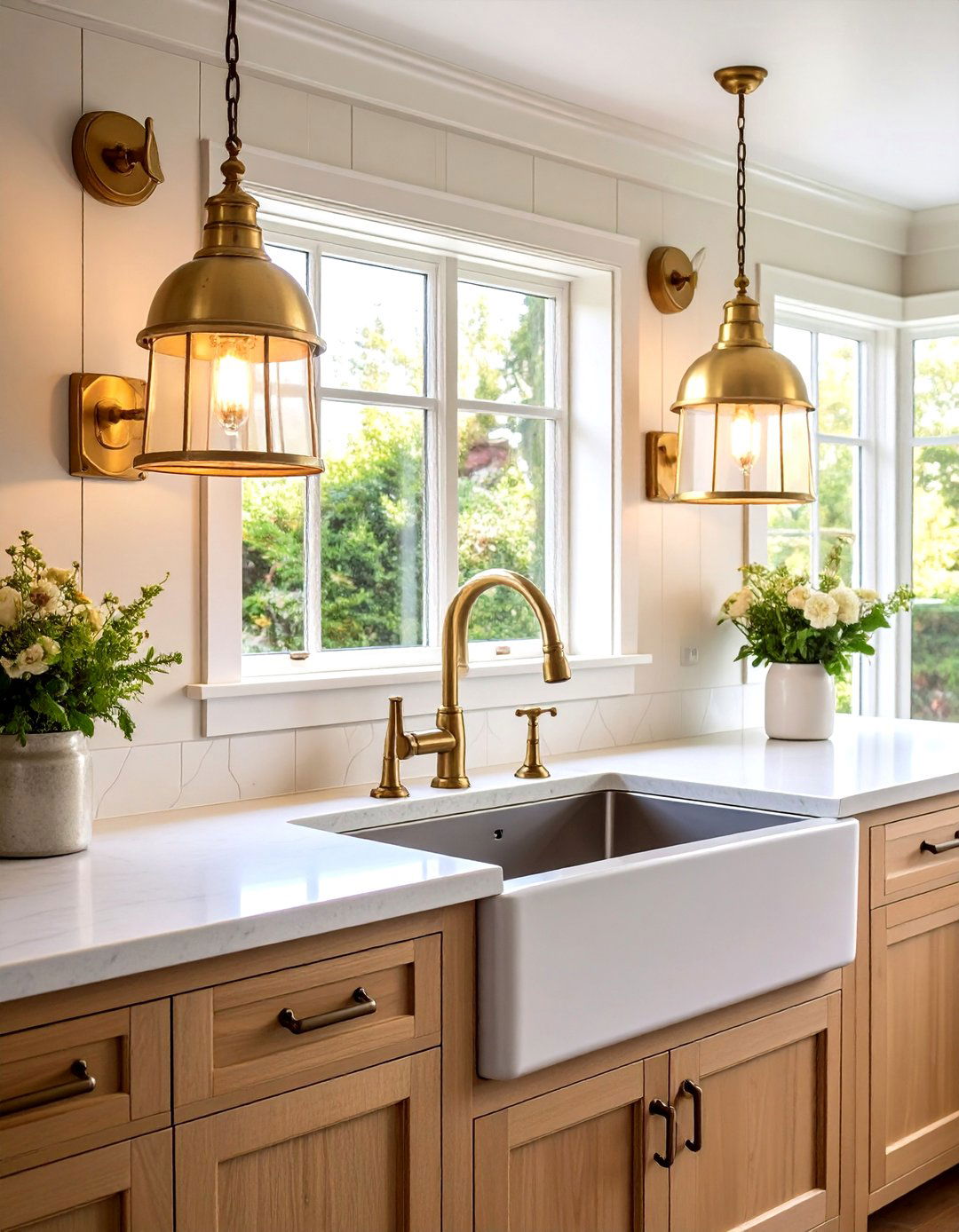 Kitchen Sink Lighting with Farmhouse Sconce Elegance - 20 Kitchen Sink Lighting Ideas