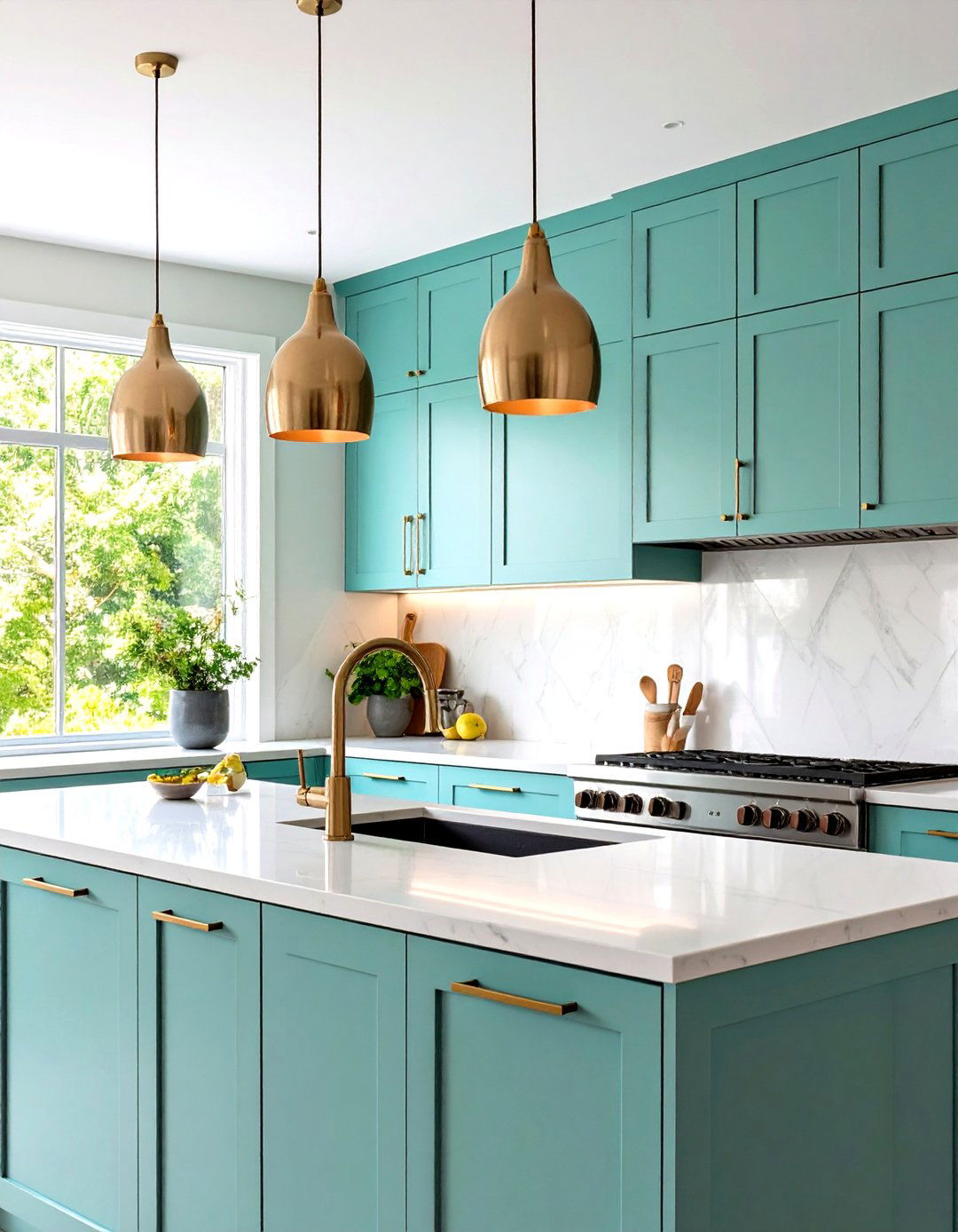 Kitchen Sink Lighting with Flush Mount Simplicity - 20 Kitchen Sink Lighting Ideas