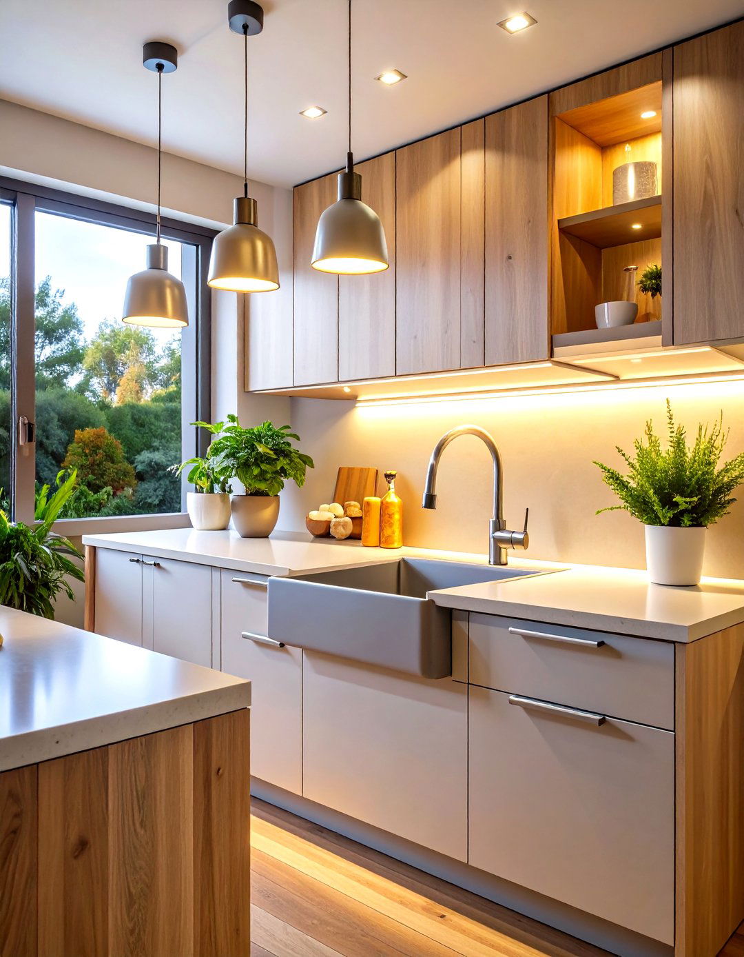 Kitchen Sink Lighting with Motion Activated Convenience - 20 Kitchen Sink Lighting Ideas