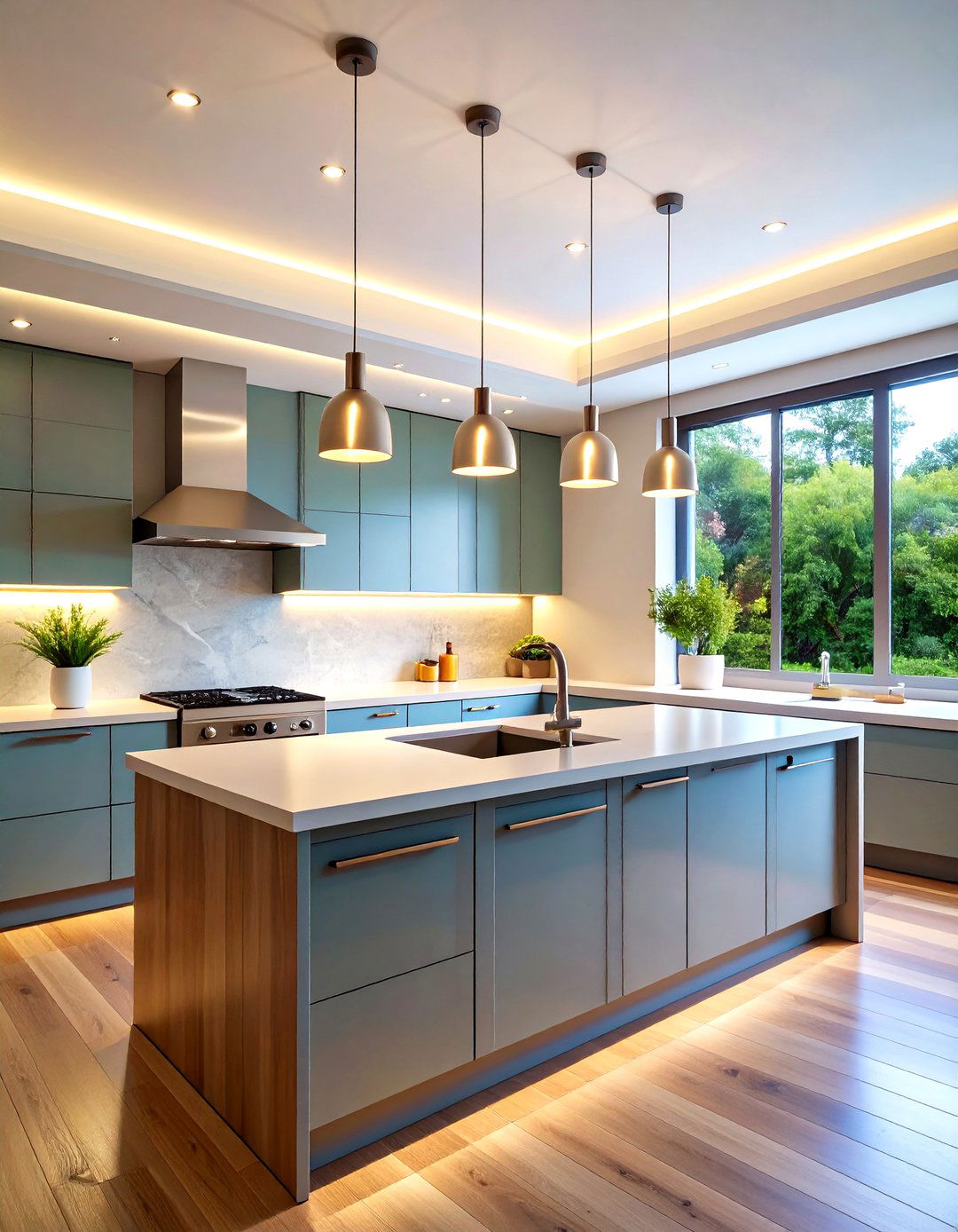 Kitchen Sink Lighting with Recessed Minimalist Systems - 20 Kitchen Sink Lighting Ideas