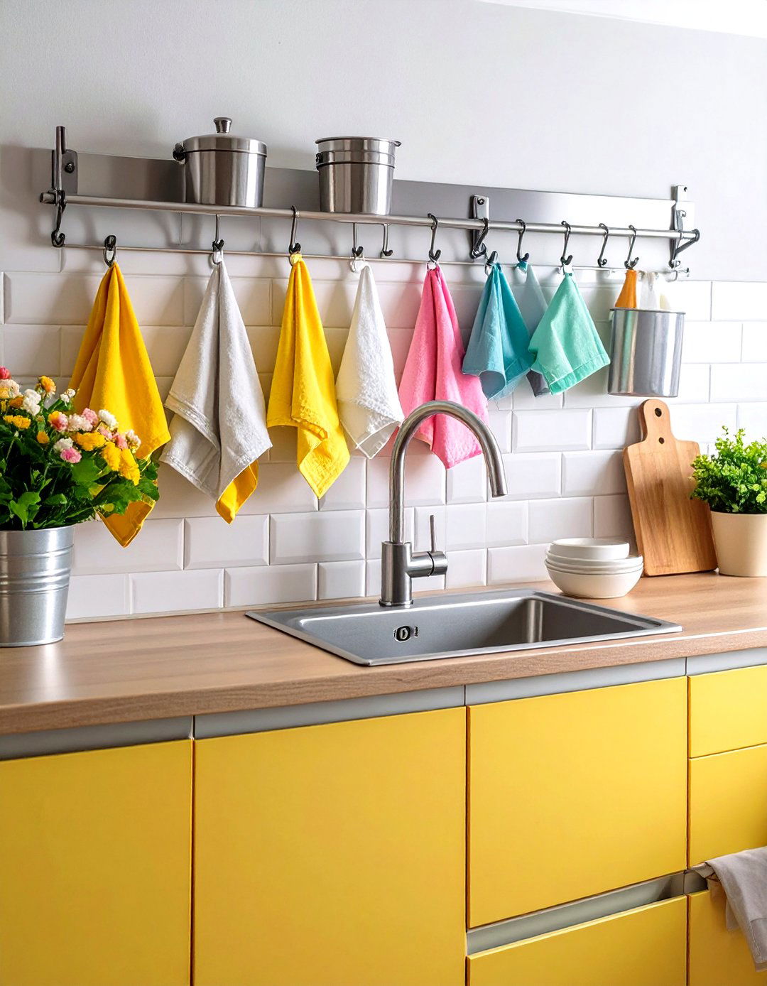 Kitchen Sink Magnetic Strip Organization Wall - 20 Kitchen Sink Organization Ideas