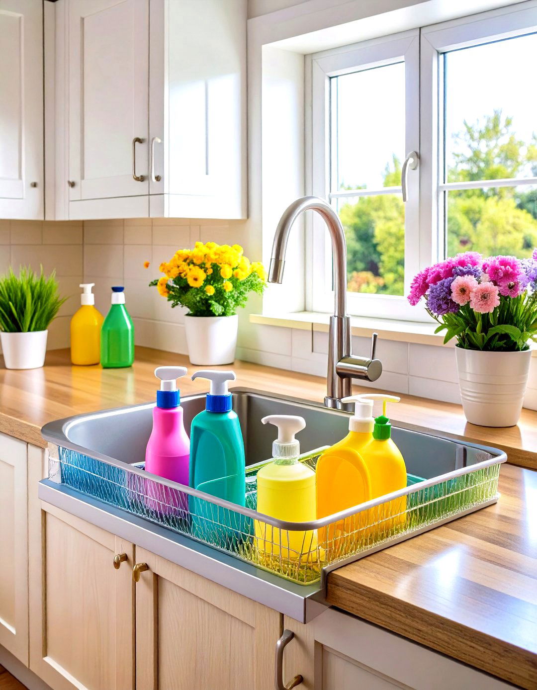 Kitchen Sink Suction Cup Storage Network - 20 Kitchen Sink Organization Ideas