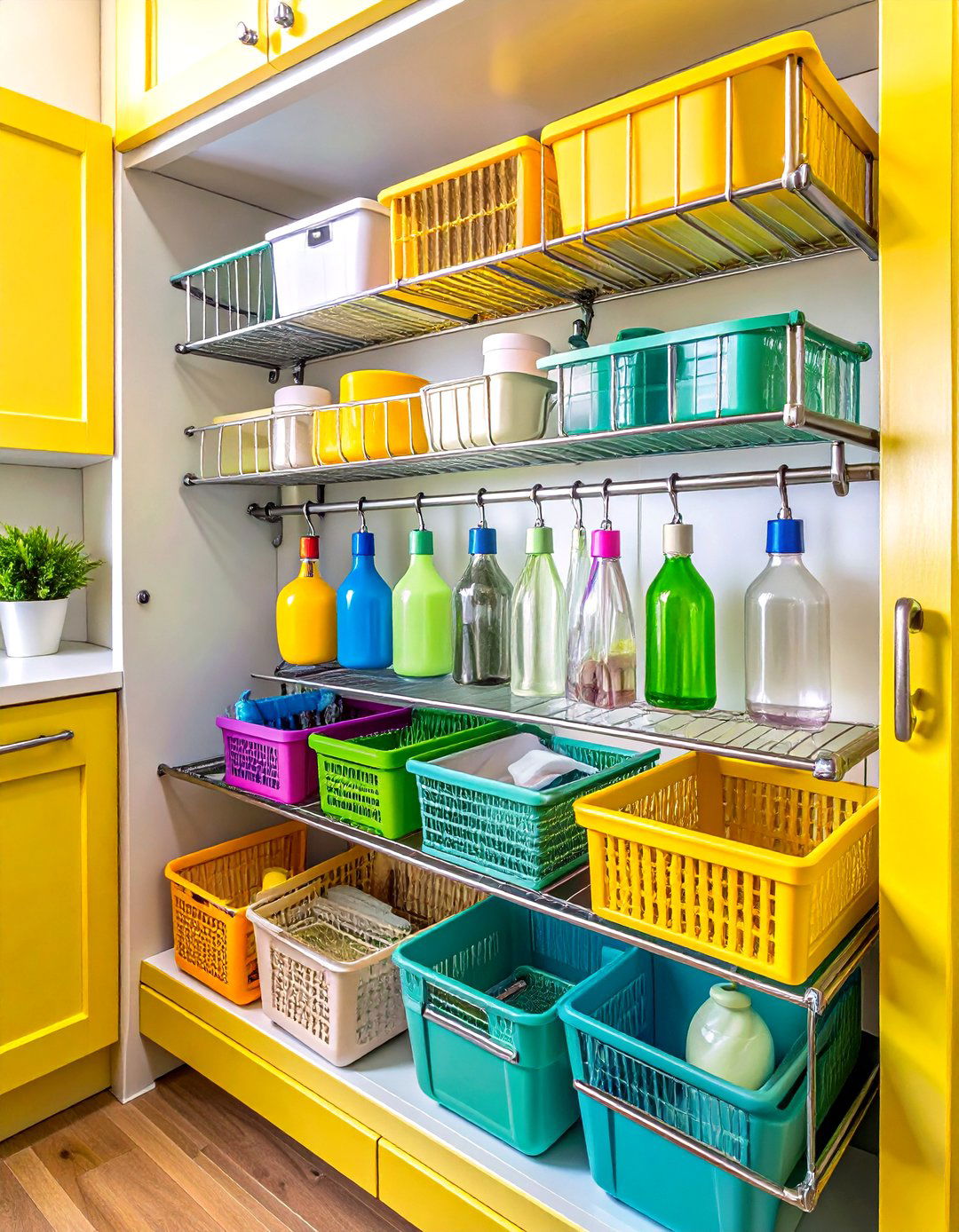 Kitchen Sink Tension Rod Storage System - 20 Kitchen Sink Organization Ideas