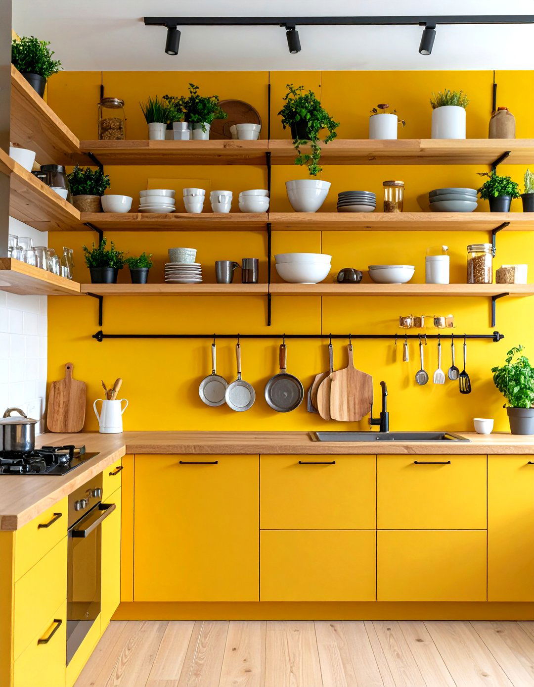 Kitchen Wall Floating Shelves Display System - 20 Kitchen Wall Decor Ideas