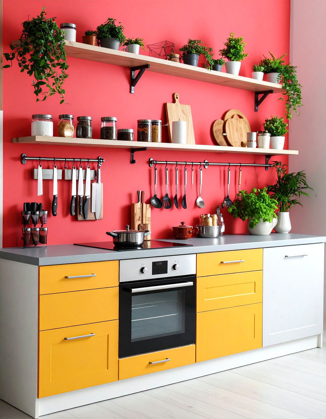 Kitchen Wall Magnetic Storage and Display System - 20 Kitchen Wall Decor Ideas