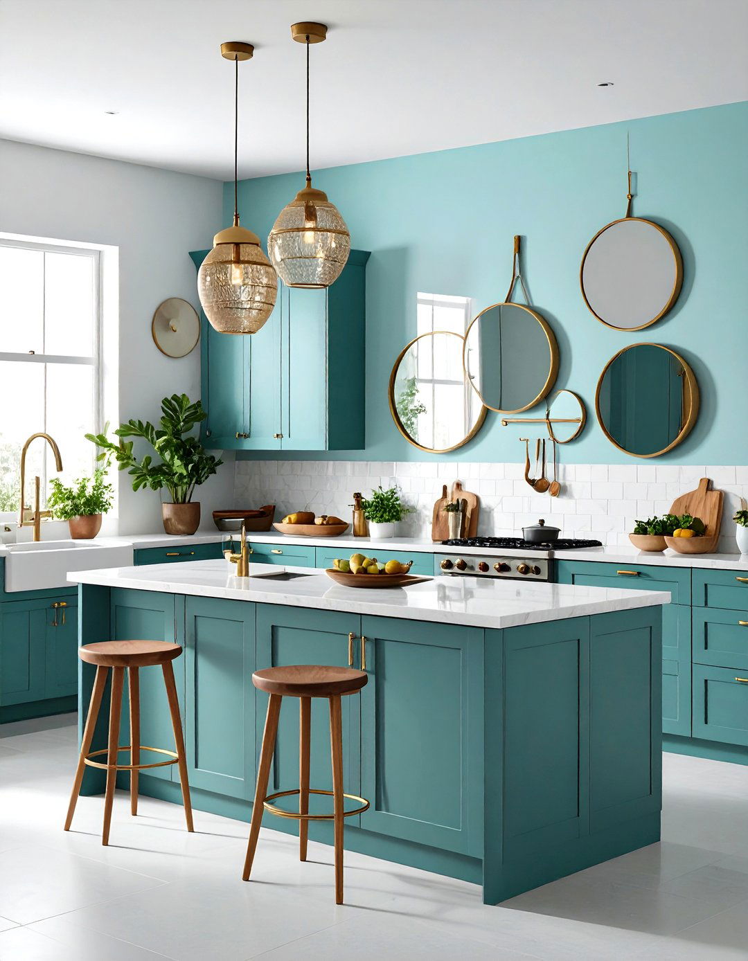Kitchen Wall Mirror Installation Array - 20 Kitchen Wall Decor Ideas