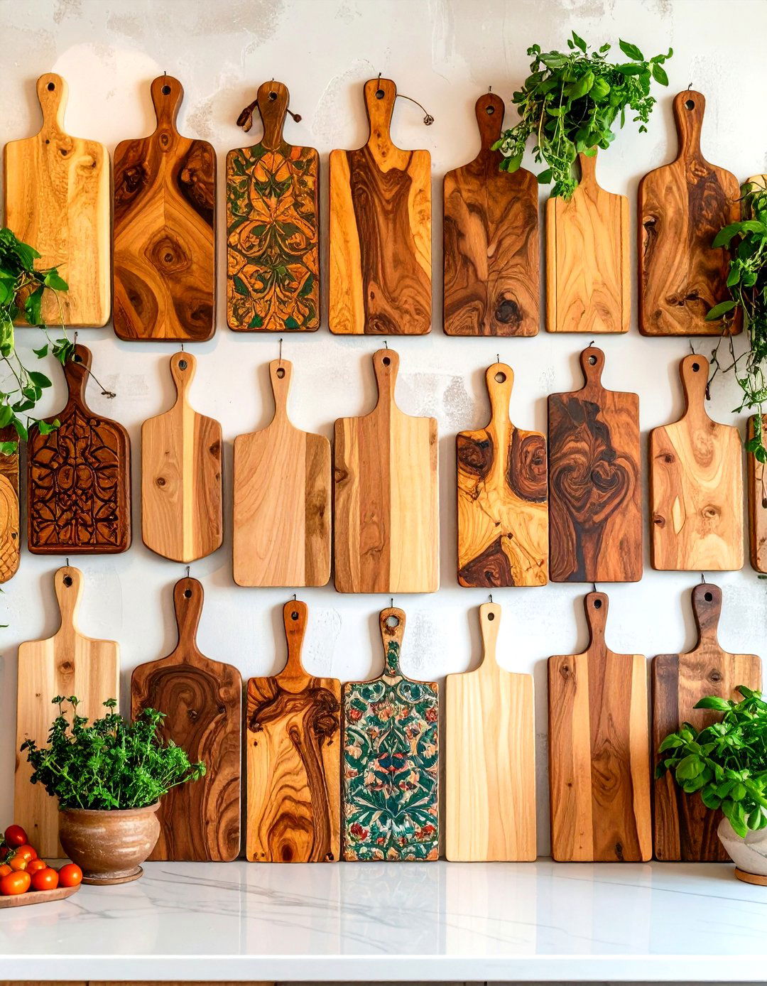 Kitchen Wall Vintage Cutting Board Collection - 20 Kitchen Wall Decor Ideas
