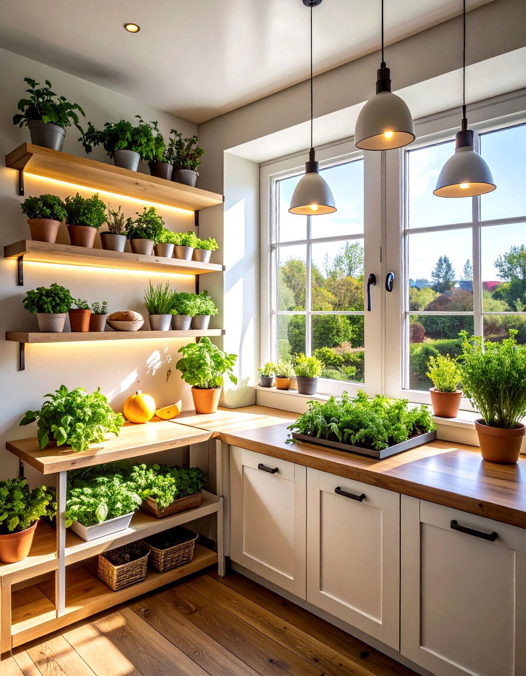 Kitchen Window Herb Garden Shelf Design - 20 Kitchen Window Ideas