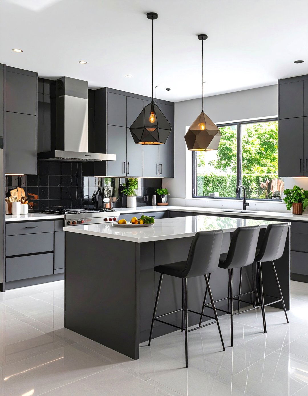 Kitchen With Black Backsplash Contemporary Glass Sophistication - 20 Kitchen With Black Backsplash