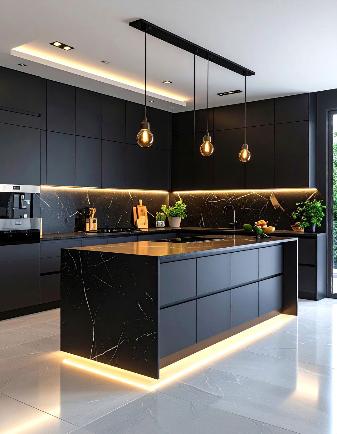 Kitchen With Black Backsplash Contemporary Textured Statement - 20 Kitchen With Black Backsplash